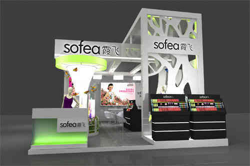 霞飛化妝品特裝展臺(tái)美博會(huì)廣州廣交會(huì)展臺(tái)搭建設(shè)計(jì)商